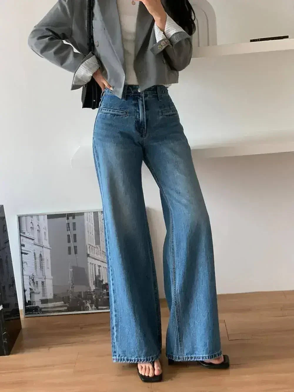 Retro High Waist Slimming Jeans Women Femstylo