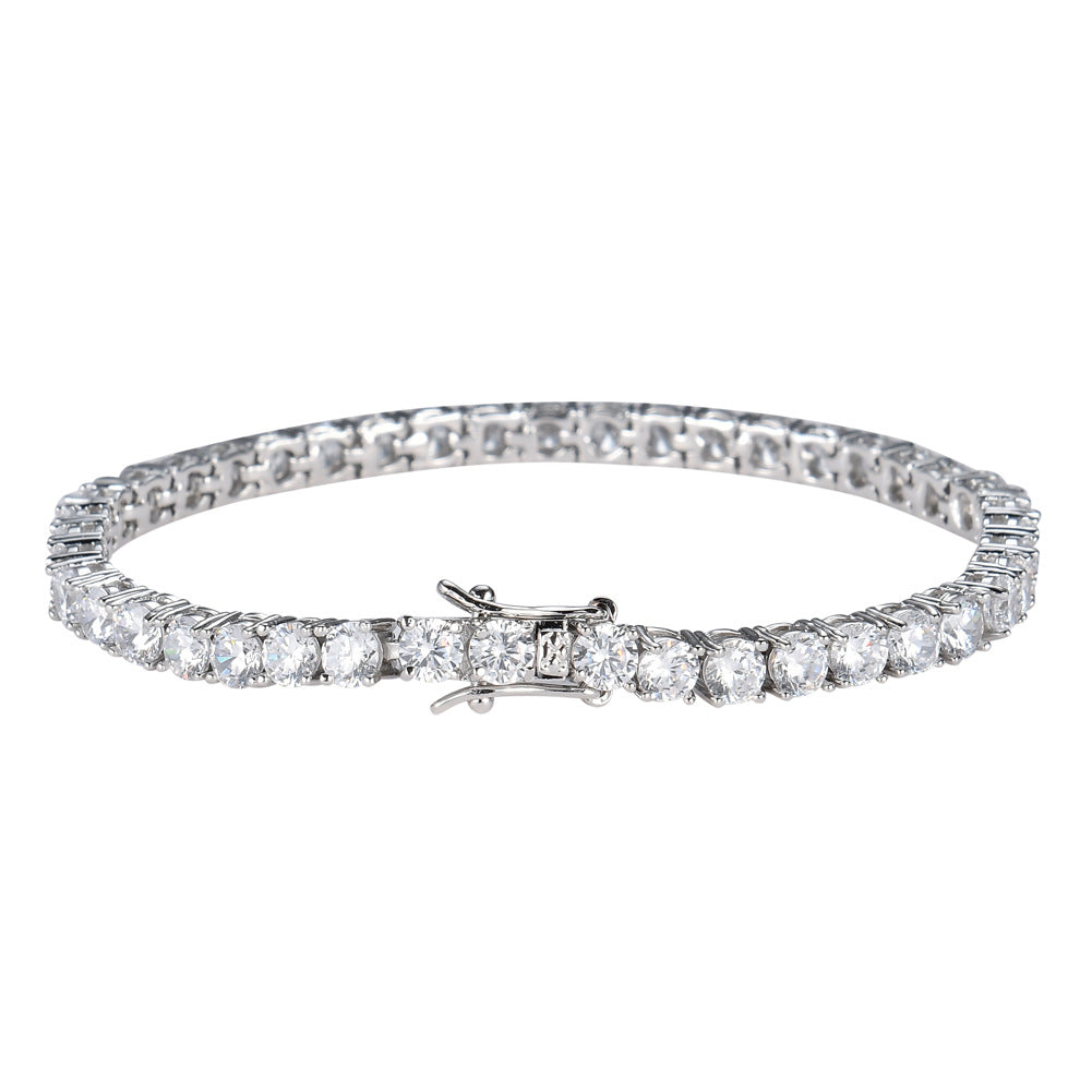 Tennis Chain Copper Zircon Single Row Hip Hop Bracelet Wear for Art Thou