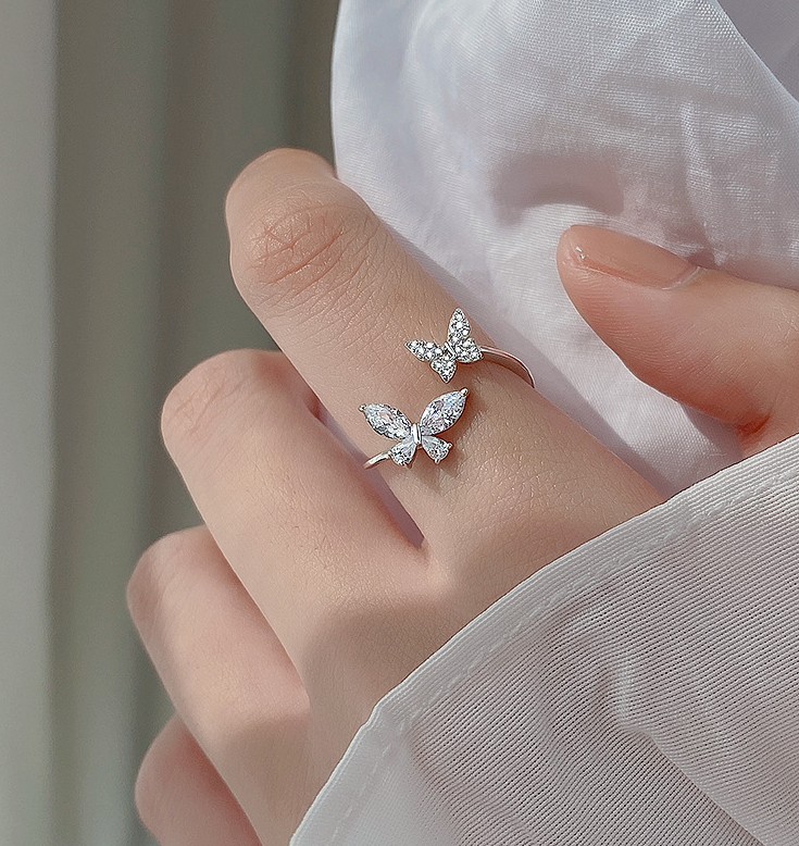 S925 Sterling Silver Butterfly Ring for Women Wear for Art Thou