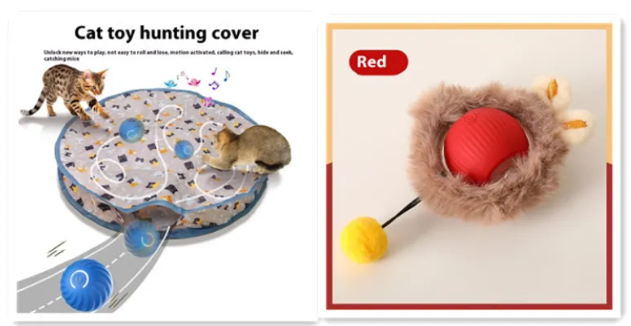 PurrPlay Self-Rolling Cat Toy Ball Wear for Art Thou