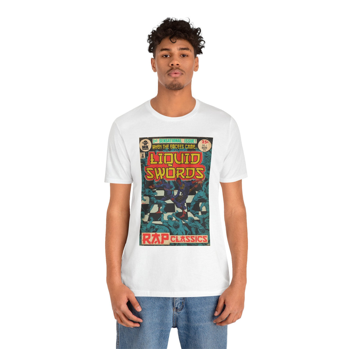 Liquid Swords - Unisex Jersey Short Sleeve Crew Neck T-Shirt - Hip Hop Graphic Tee Fine Art Of MK