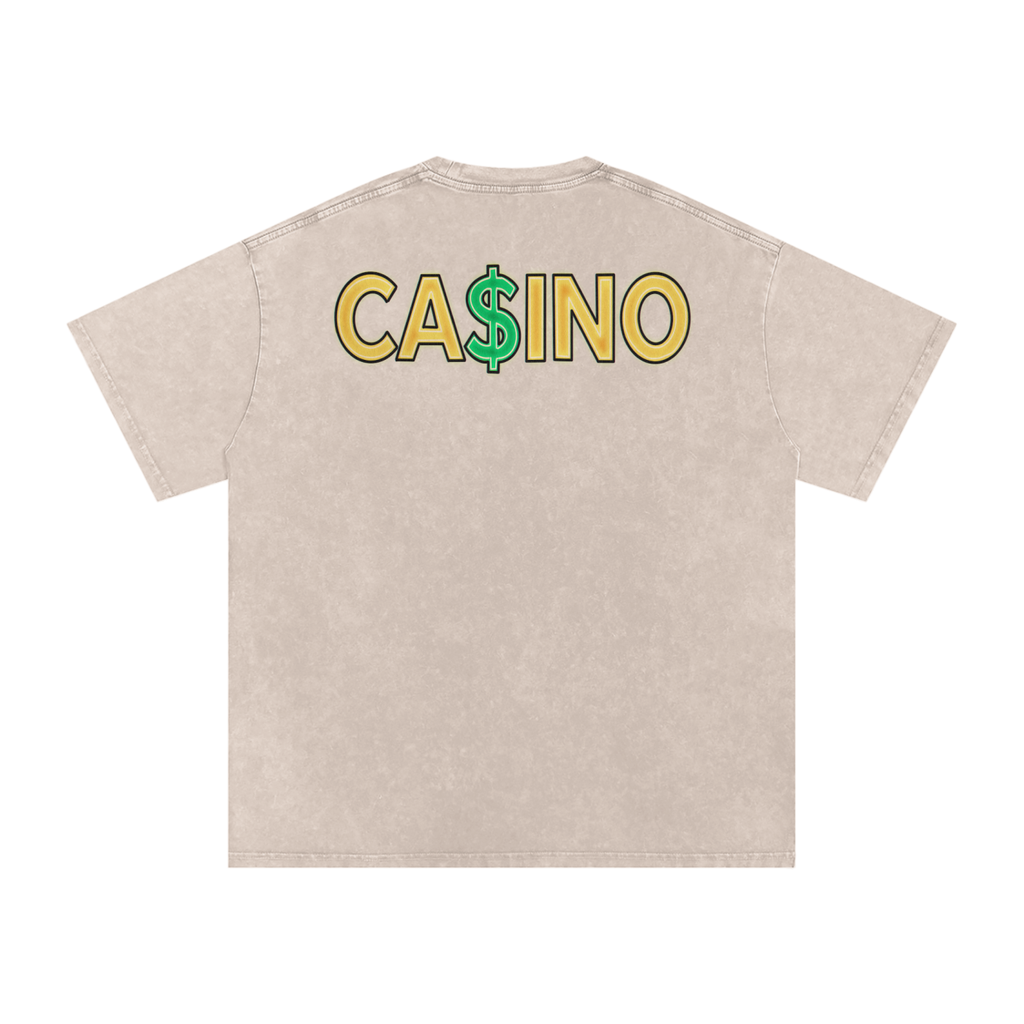 Casino - Snow Washed Oversized Cotton T-Shirt Fine Art Of MK