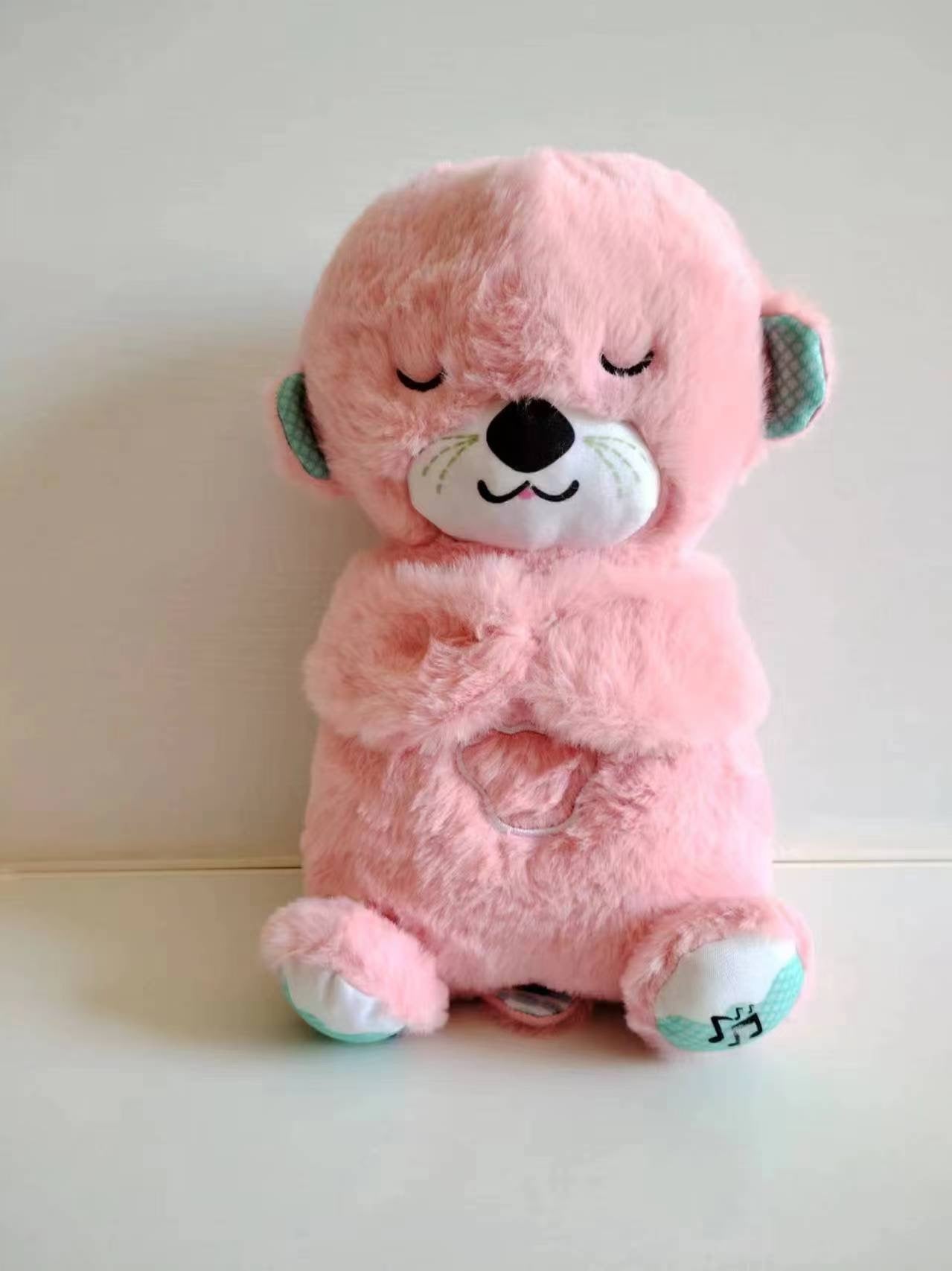 Sound Machine Soothe 'n Snuggle Otter Portable Plush Baby Toy with Sensory Details Music Lights & Rhythmic Breathing Motion Wear for Art Thou