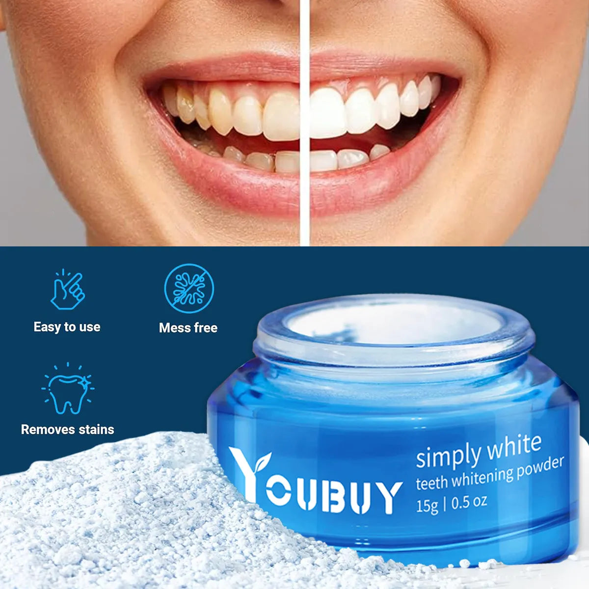 YOUBUY Teeth Whitening Brightening Powder Wear for Art Thou