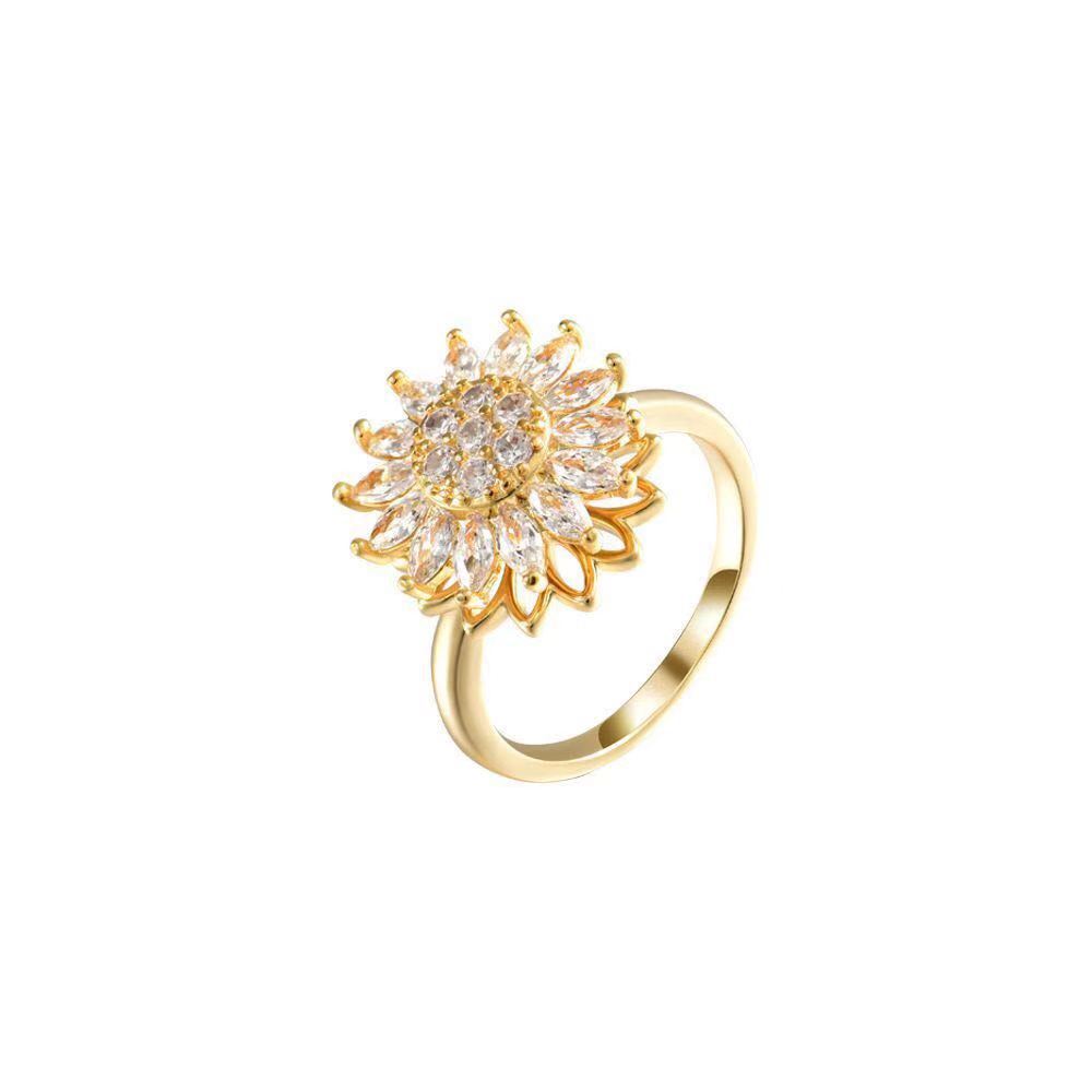 Sunflower Rotation Ring for Anxiety Relief Wear for Art Thou