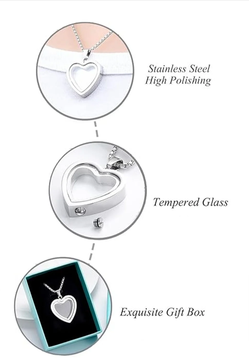 Heartfelt Remembrance: Stainless Steel Heart-Shaped Cremation Pendant Wear for Art Thou