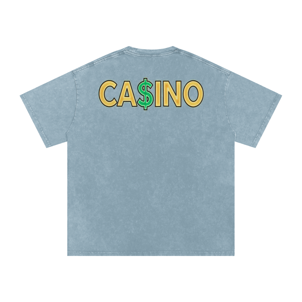 Casino - Snow Washed Oversized Cotton T-Shirt Fine Art Of MK