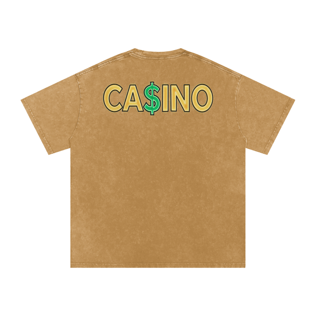 Casino - Snow Washed Oversized Cotton T-Shirt Fine Art Of MK