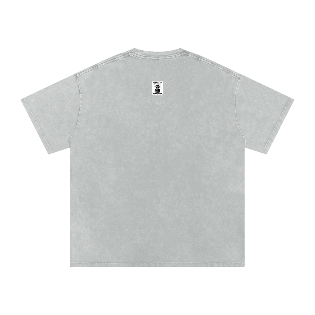 Maneater - Snow Washed Oversized Cotton T-Shirt Fine Art Of MK