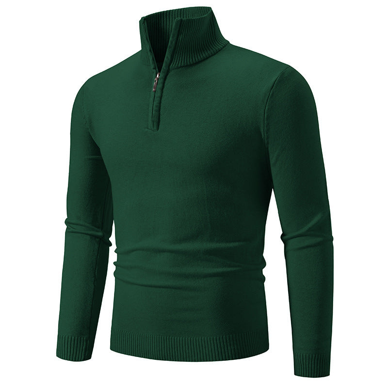 2023 Men's Plus Size Fleece Zip Mock Neck Sweater Wear for Art Thou