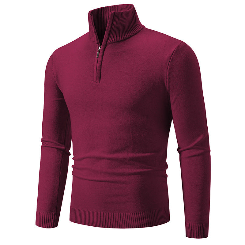 2023 Men's Plus Size Fleece Zip Mock Neck Sweater Wear for Art Thou