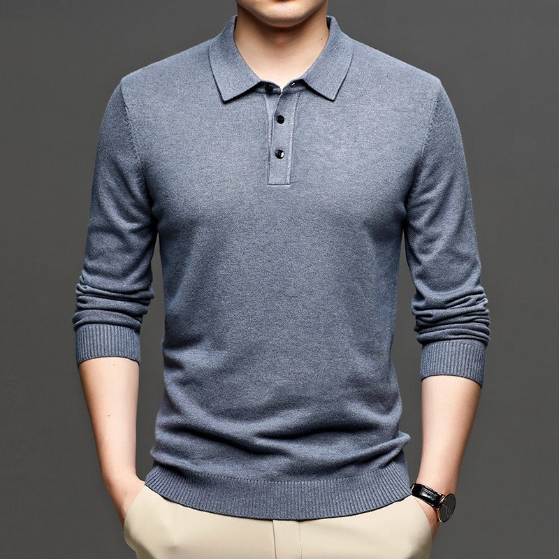 Men's Lapel Knit Pullover Sweater Wear for Art Thou