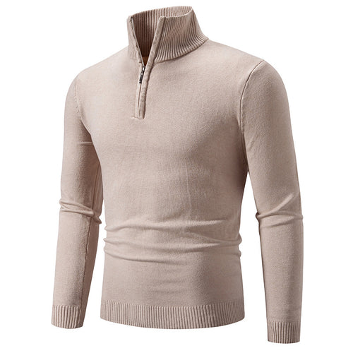 2023 Men's Plus Size Fleece Zip Mock Neck Sweater Wear for Art Thou