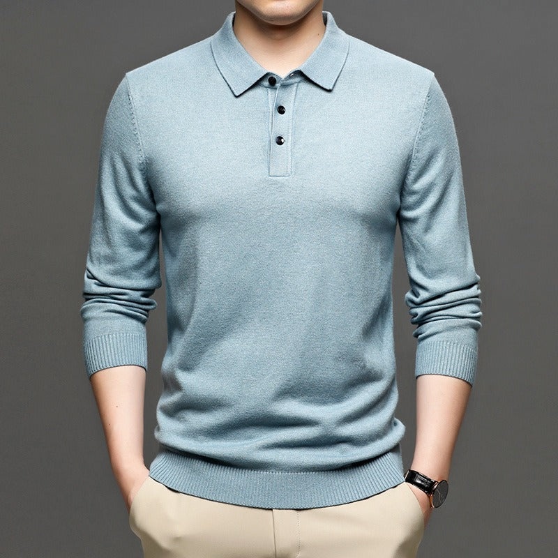 Men's Lapel Knit Pullover Sweater Wear for Art Thou