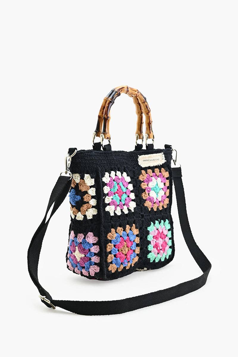 Noir Elegance Crochet Tote Fitkitty Culture Athleisure Wear, Yoga Wear & Women's Clothing