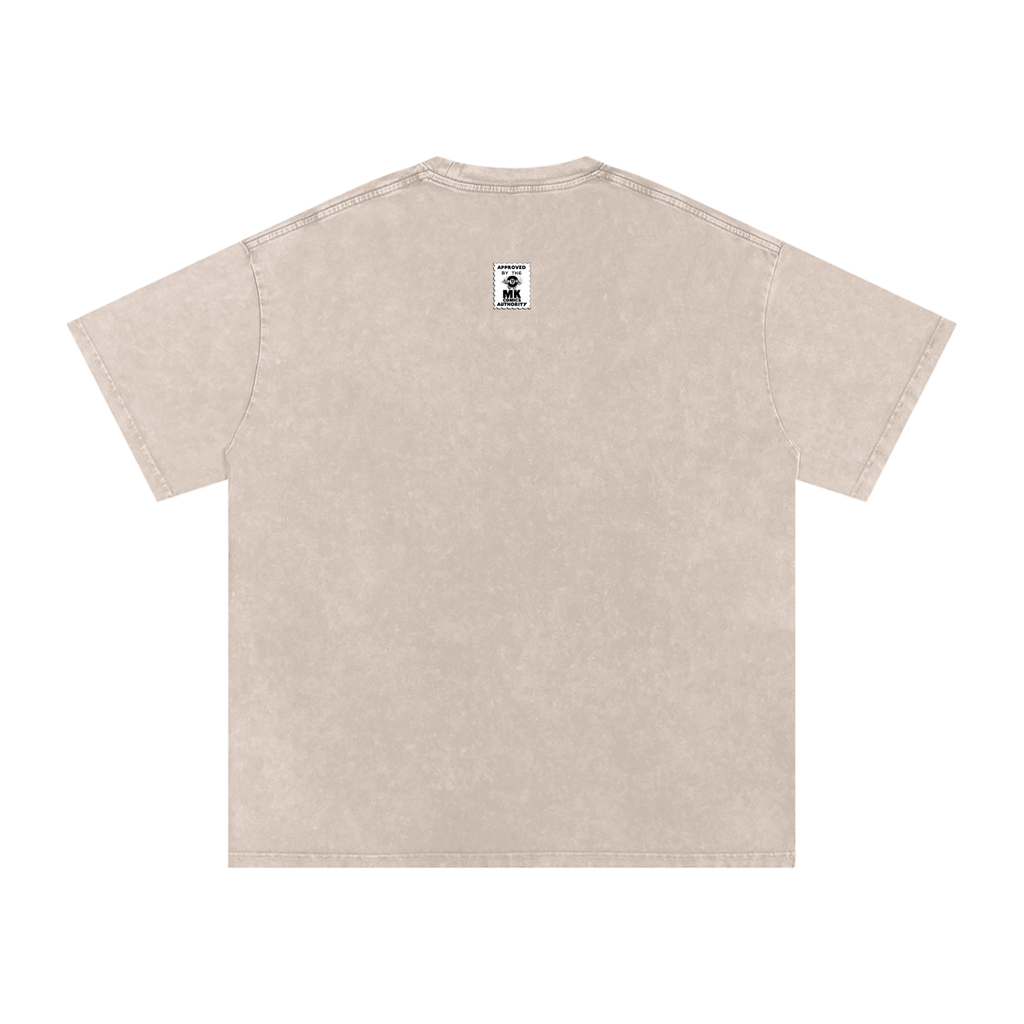 Maneater - Snow Washed Oversized Cotton T-Shirt Fine Art Of MK