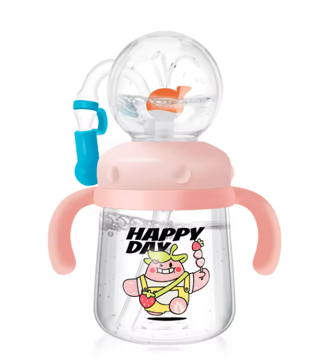 Children's Whale Cartoon Diving Fountain Water Bottle - Tritan Leakproof Sippy Cup (Various Sizes & Colors) Wear for Art Thou