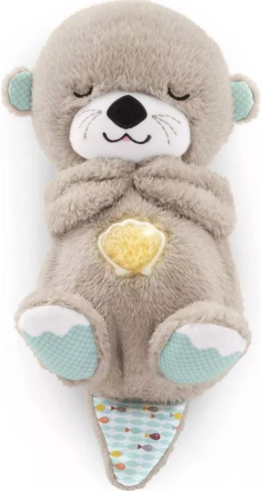 Sound Machine Soothe 'n Snuggle Otter Portable Plush Baby Toy with Sensory Details Music Lights & Rhythmic Breathing Motion Wear for Art Thou