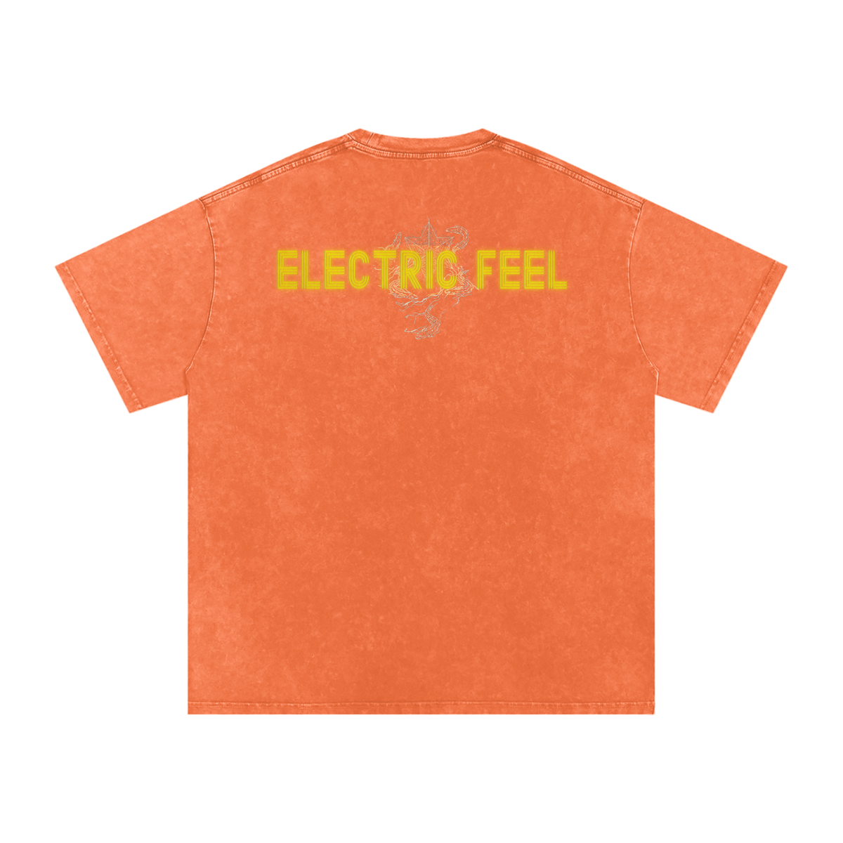 Electric Feel - Snow Washed Oversized Cotton T-Shirt Fine Art Of MK