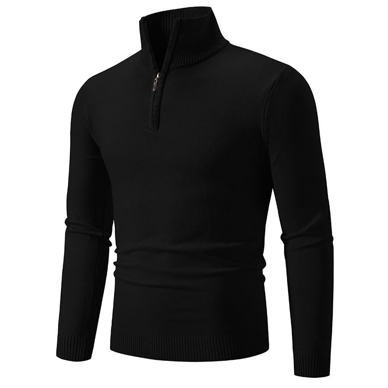 2023 Men's Plus Size Fleece Zip Mock Neck Sweater Wear for Art Thou