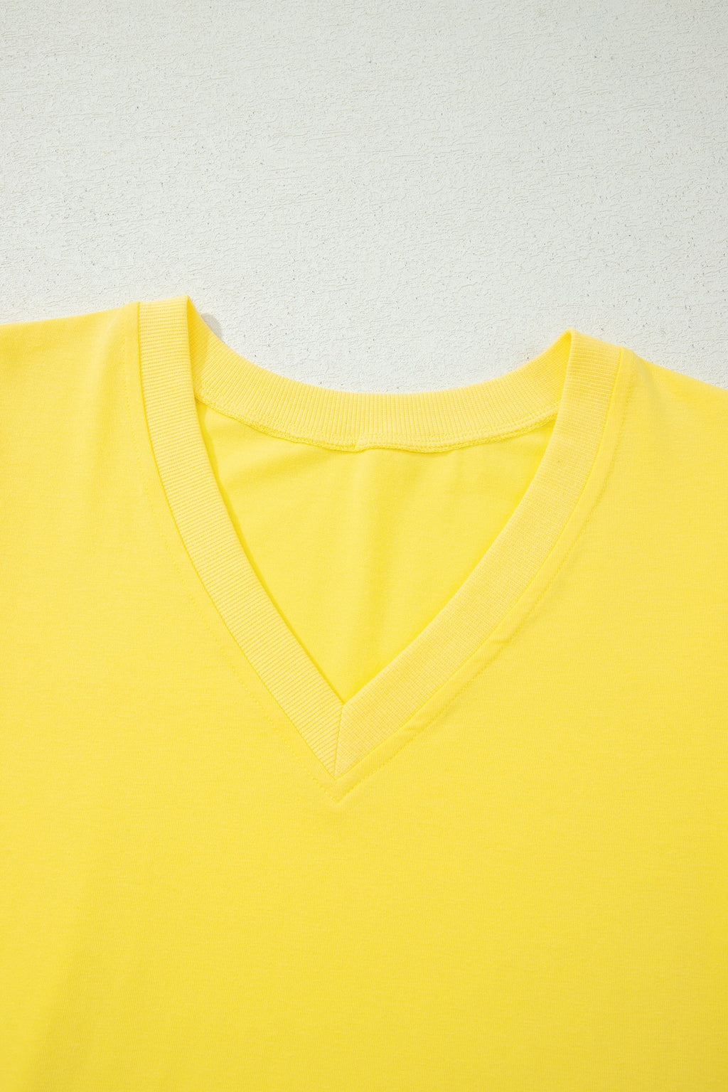 Solid V-Neck Short Puff Sleeve Blouse Pretty Bash