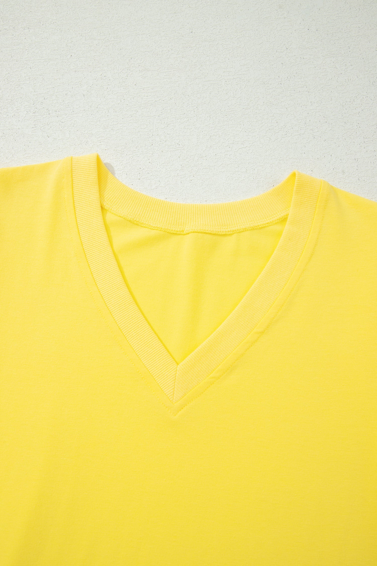 Solid V-Neck Short Puff Sleeve Blouse Pretty Bash