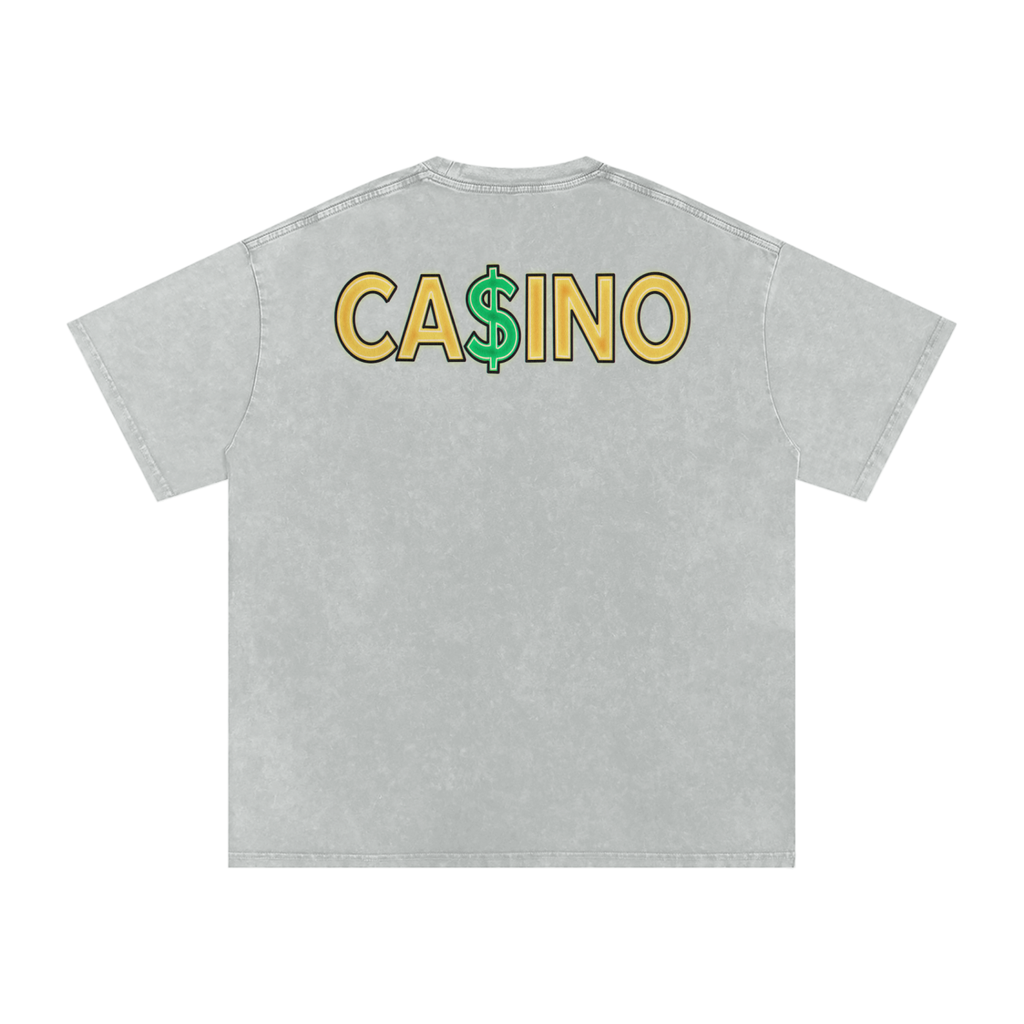 Casino - Snow Washed Oversized Cotton T-Shirt Fine Art Of MK