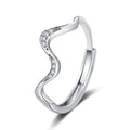 Water Wave Silver Ring in Fashion Design Wear for Art Thou