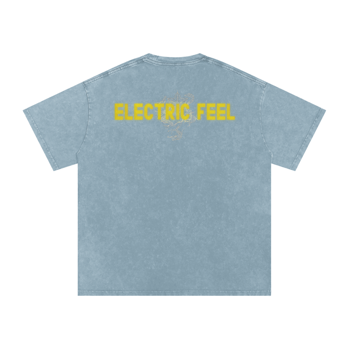 Electric Feel - Snow Washed Oversized Cotton T-Shirt Fine Art Of MK