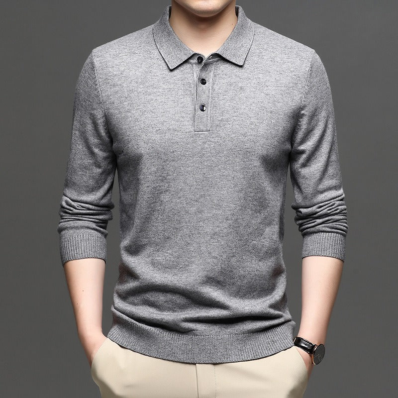 Men's Lapel Knit Pullover Sweater Wear for Art Thou