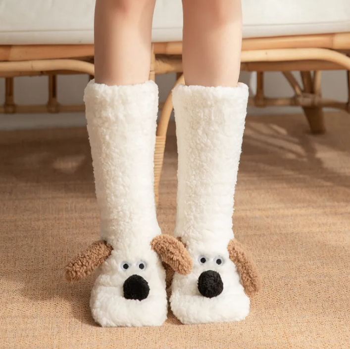 Women’s Plush Dog Socks Wear for Art Thou