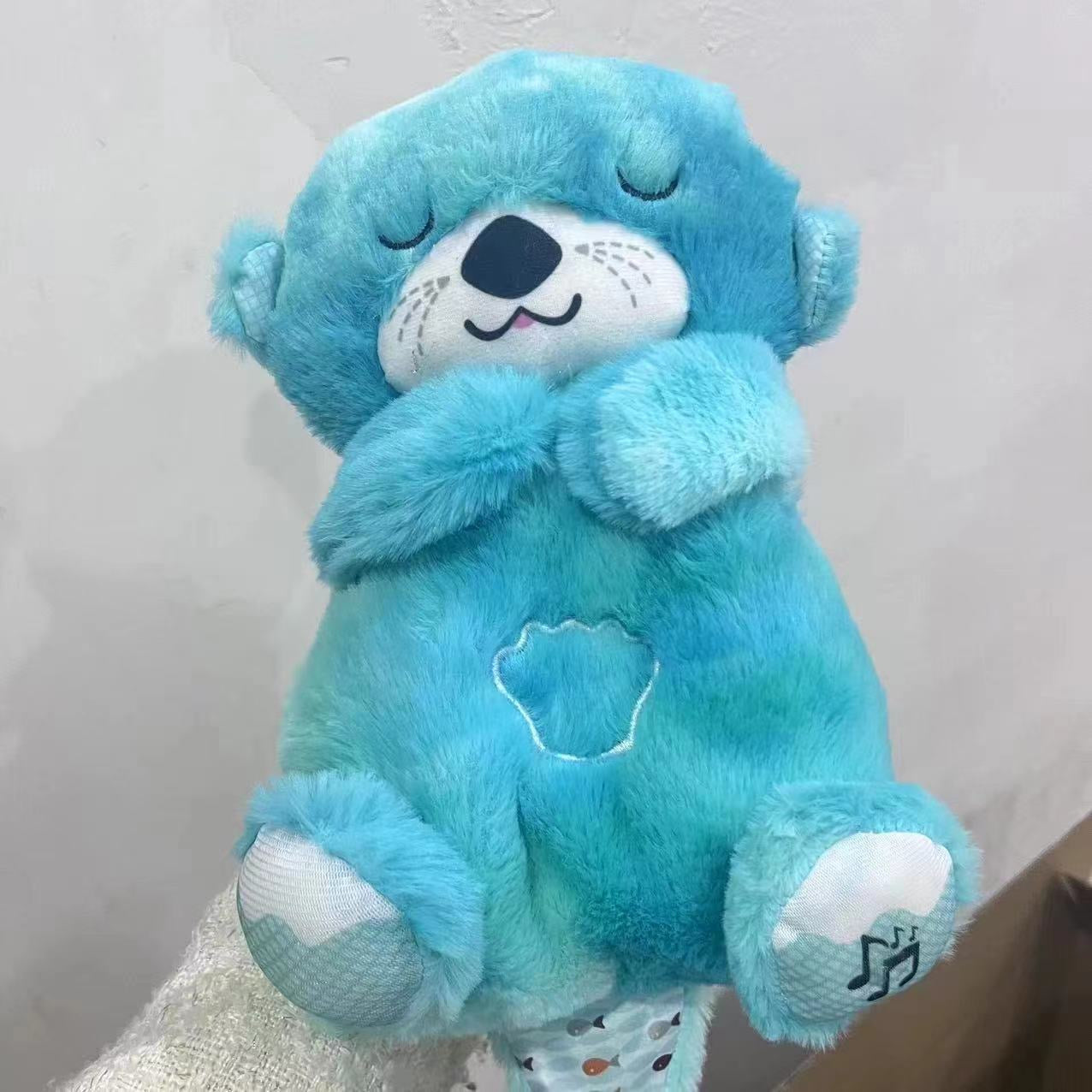 Sound Machine Soothe 'n Snuggle Otter Portable Plush Baby Toy with Sensory Details Music Lights & Rhythmic Breathing Motion Wear for Art Thou