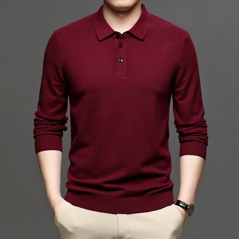Men's Lapel Knit Pullover Sweater Wear for Art Thou