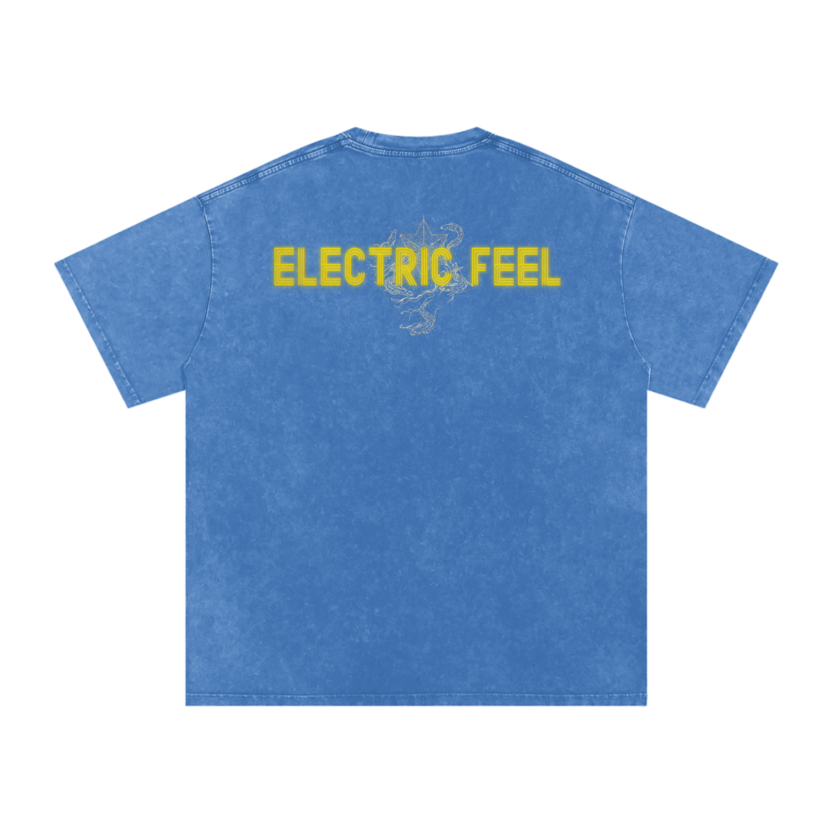 Electric Feel - Snow Washed Oversized Cotton T-Shirt Fine Art Of MK