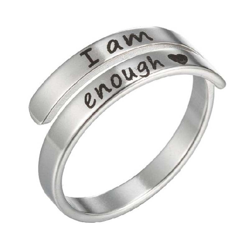 Retro Stainless Steel English Double Ring Wear for Art Thou