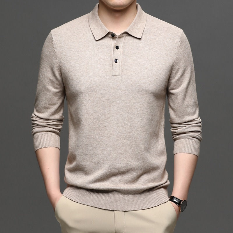 Men's Lapel Knit Pullover Sweater Wear for Art Thou