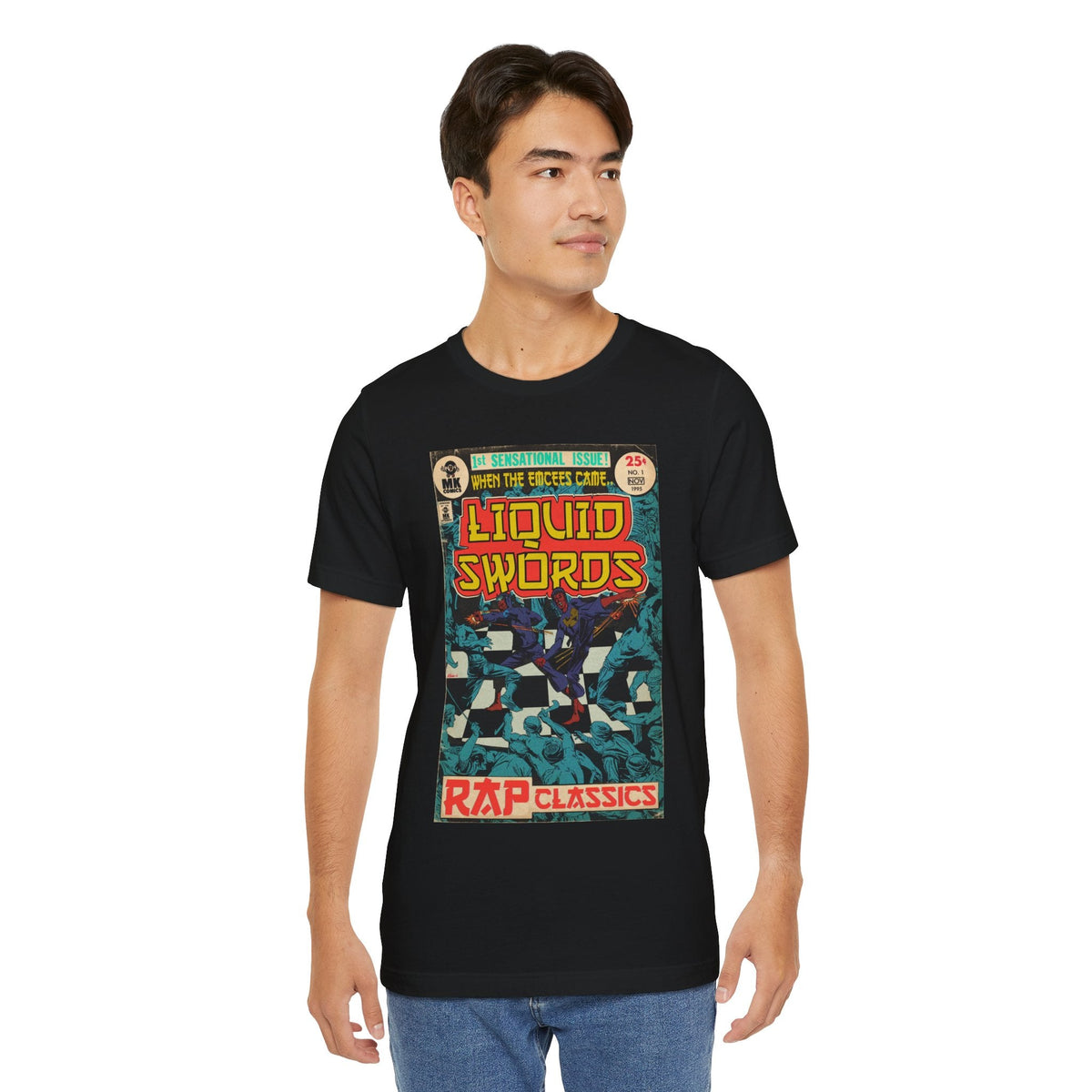 Liquid Swords - Unisex Jersey Short Sleeve Crew Neck T-Shirt - Hip Hop Graphic Tee Fine Art Of MK