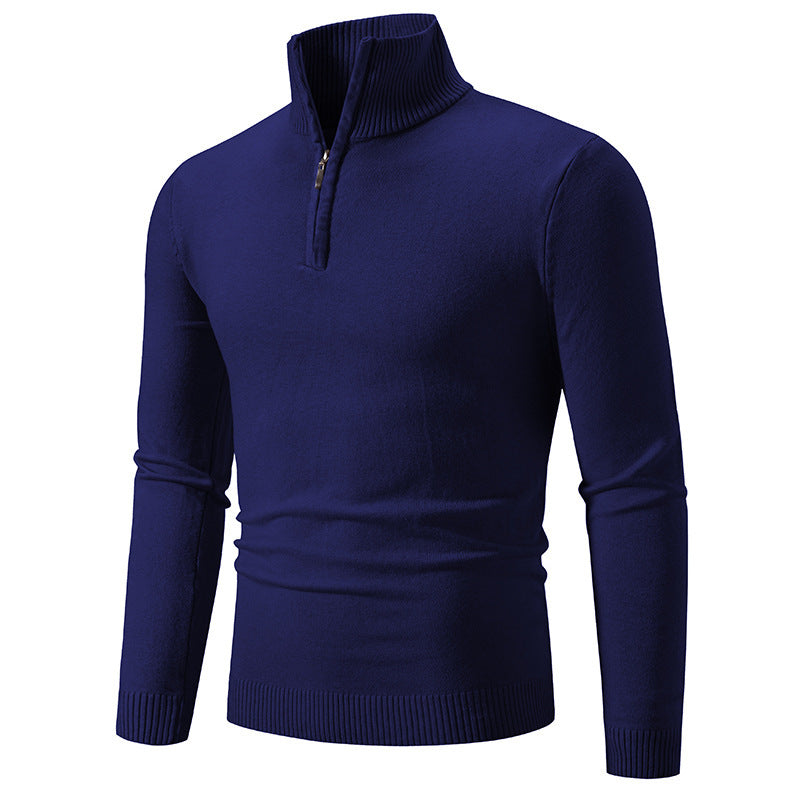 2023 Men's Plus Size Fleece Zip Mock Neck Sweater Wear for Art Thou
