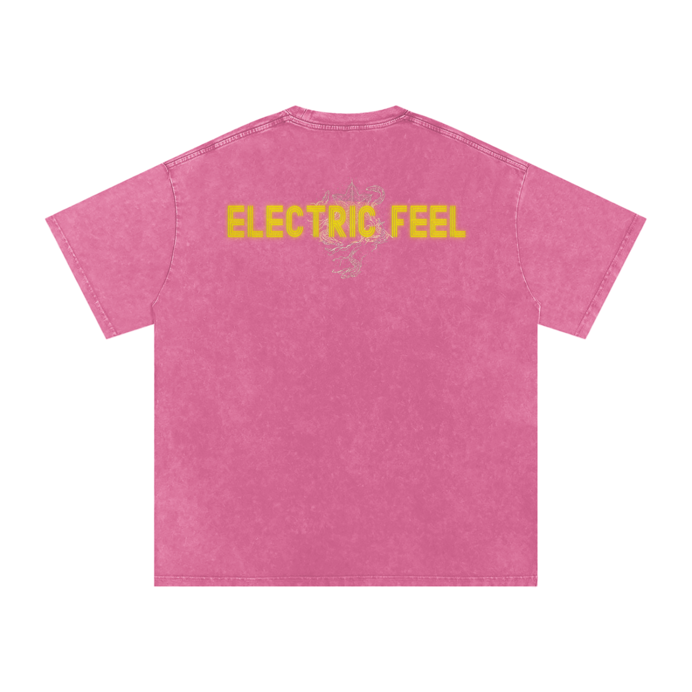 Electric Feel - Snow Washed Oversized Cotton T-Shirt Fine Art Of MK