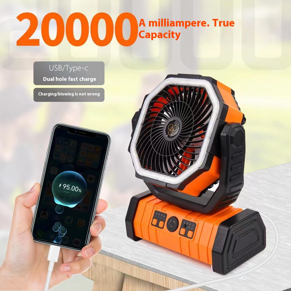 Outdoor Household Power Bank LED Light Camping Fan Wear for Art Thou