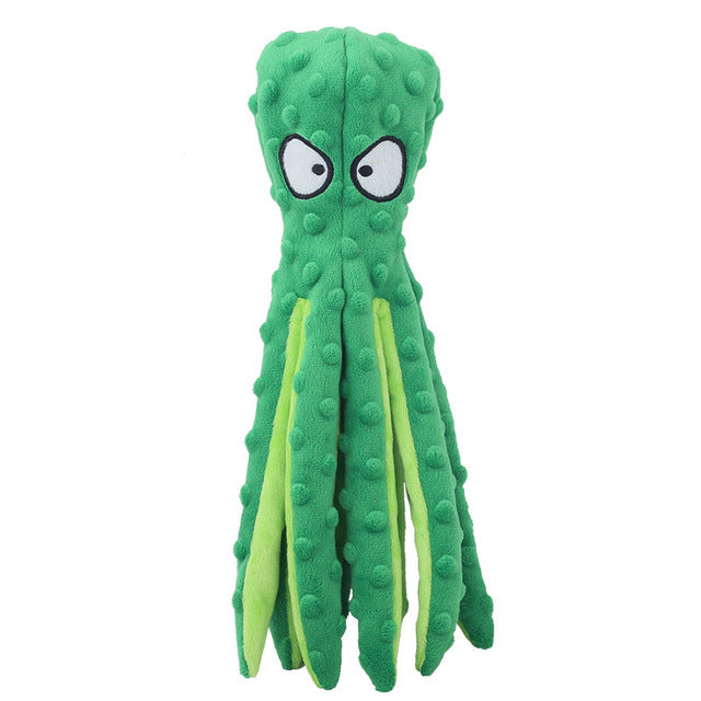 Interactive Bite-resistant Plush Octopus Pet Toy Wear for Art Thou