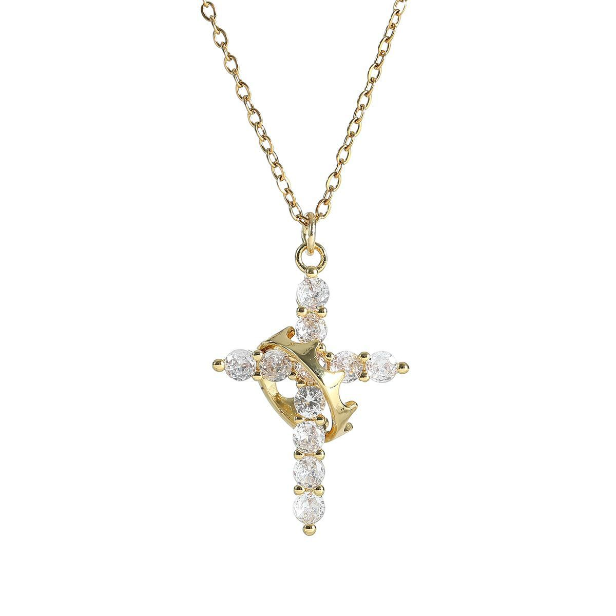 Crown Cross Necklace Wear for Art Thou