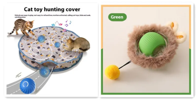 PurrPlay Self-Rolling Cat Toy Ball Wear for Art Thou