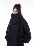 Loose High Collar Fleece Lined Hoodie Wear for Art Thou