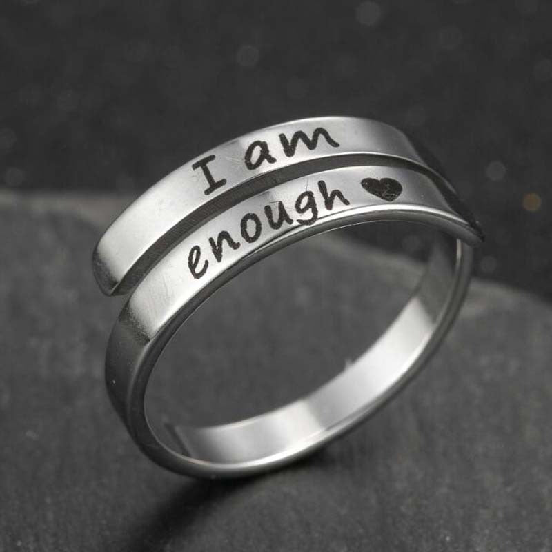 Retro Stainless Steel English Double Ring Wear for Art Thou
