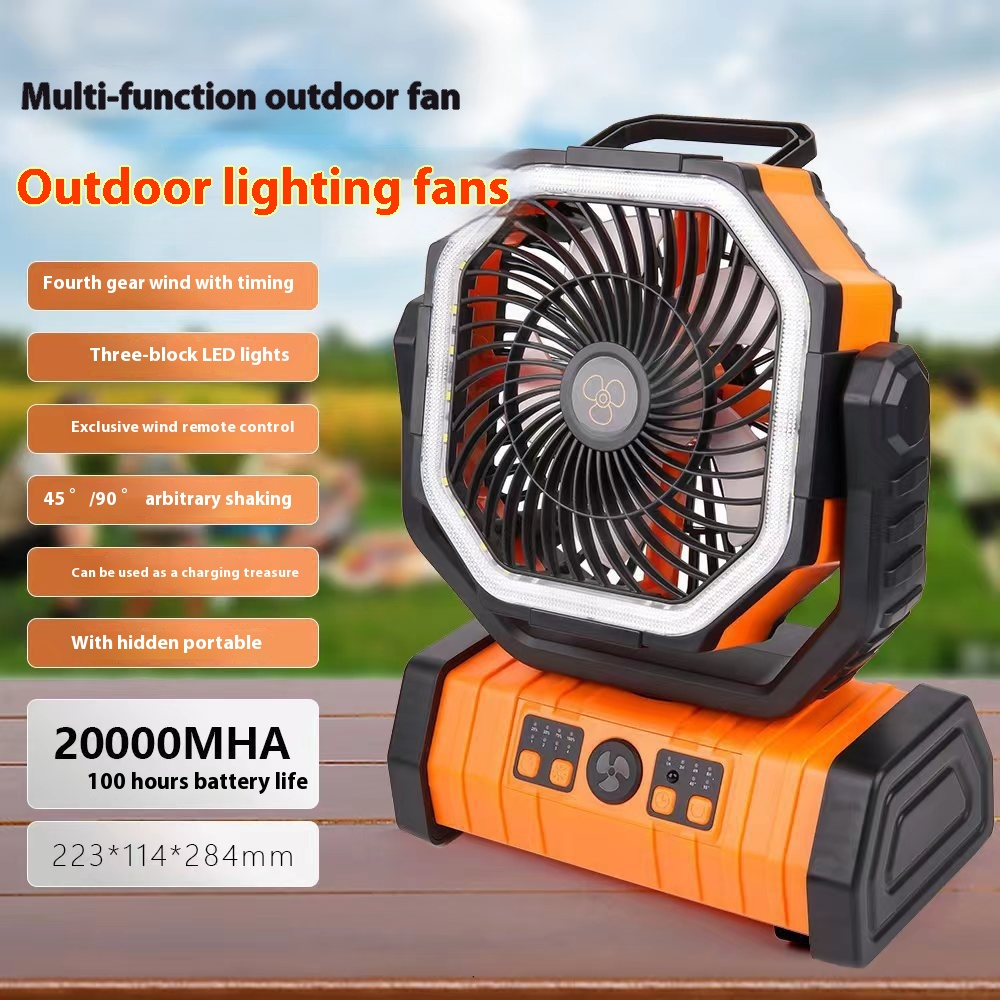 Outdoor Household Power Bank LED Light Camping Fan Wear for Art Thou
