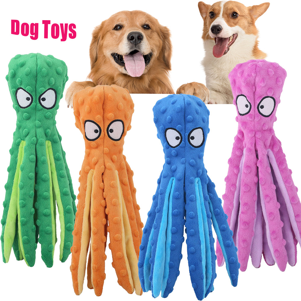 Interactive Bite-resistant Plush Octopus Pet Toy Wear for Art Thou