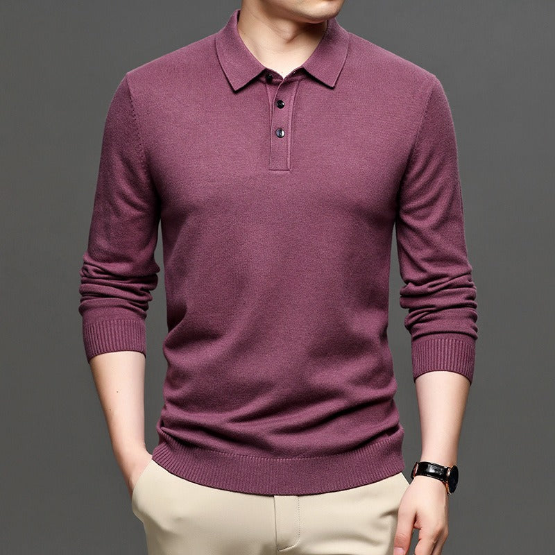 Men's Lapel Knit Pullover Sweater Wear for Art Thou