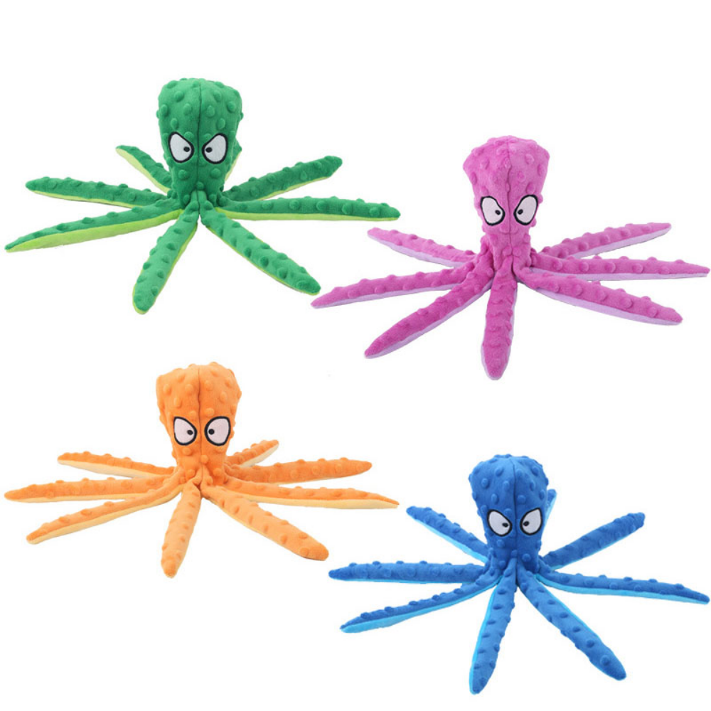 Interactive Bite-resistant Plush Octopus Pet Toy Wear for Art Thou