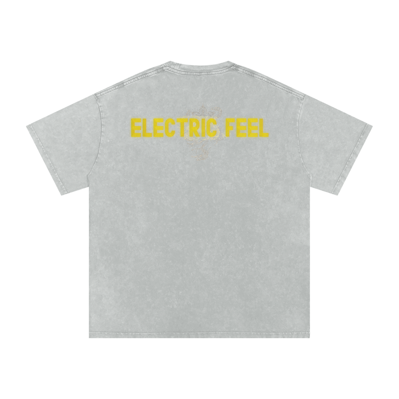 Electric Feel - Snow Washed Oversized Cotton T-Shirt Fine Art Of MK